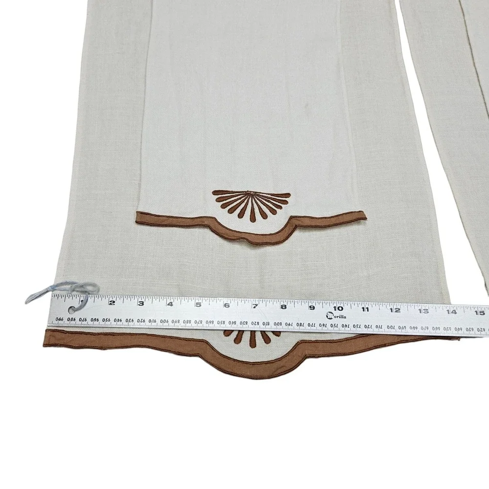 Constance Leitering MCM Linen Dish Towel Set Hand Embroidered Barcelona 70s 60s‎